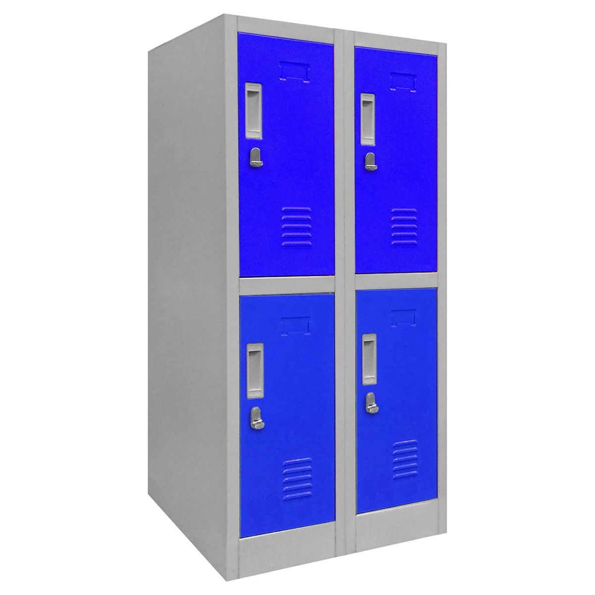MALETEK - Locker de Oficina con Portacandado 4 Puerta(s) 4 Repisa(s) 50xx55 cm Gris/Azul