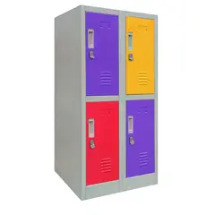 MALETEK - Locker de Oficina con Portacandado 4 Puerta(s) 2 Repisa(s) 50x114x55 cm Gris