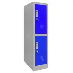 MALETEK - Locker de Oficina con Portacandado 2 Puerta(s) 2 Repisa(s) 50xx28 cm Gris
