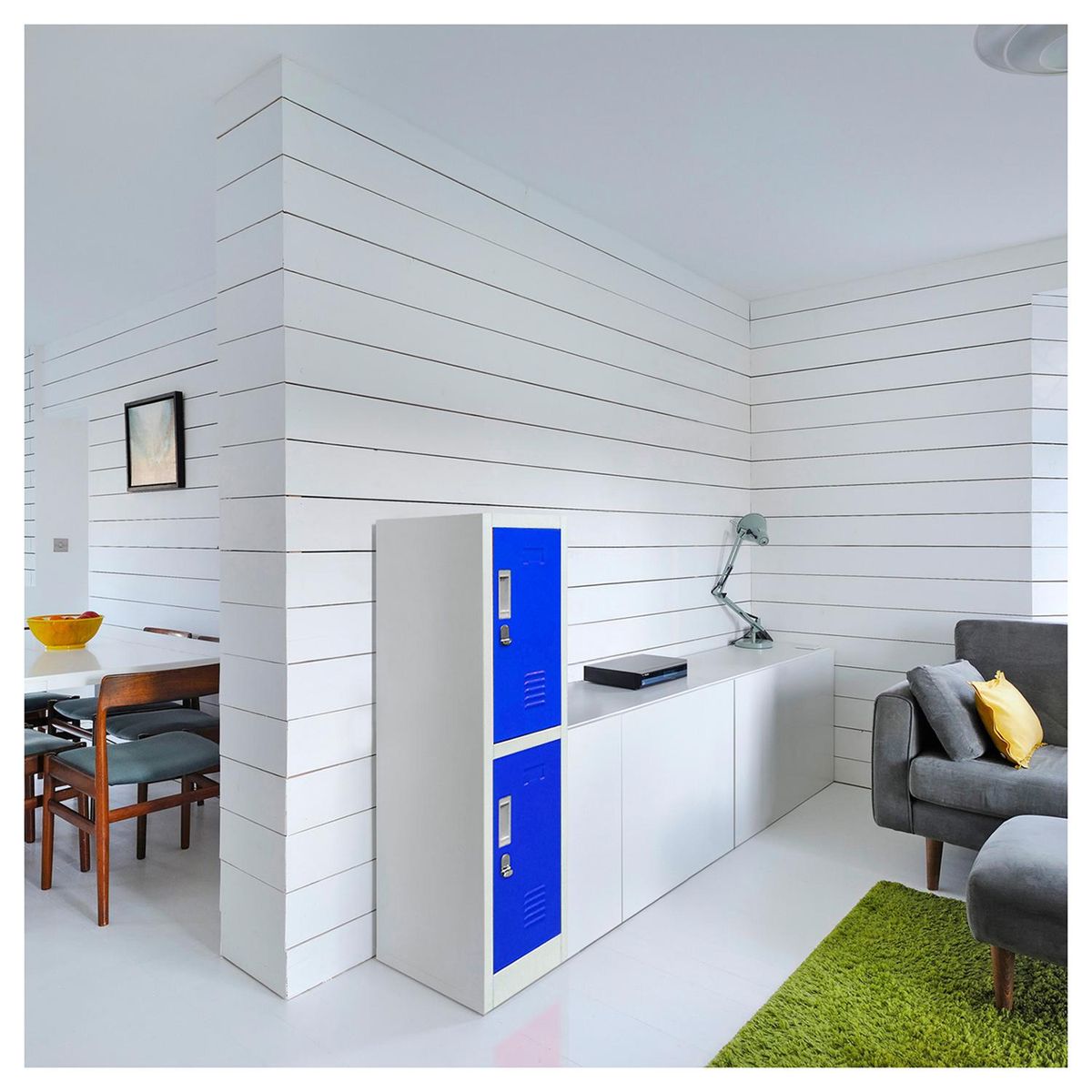 MALETEK - Locker de Oficina con Portacandado 2 Puerta(s) 2 Repisa(s) 50xx28 cm Gris