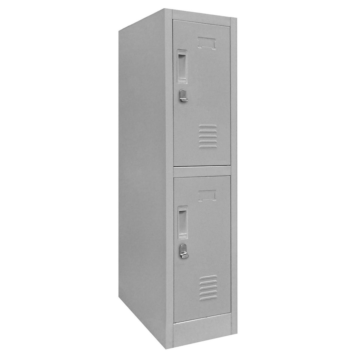 MALETEK - Locker de Oficina con Portacandado 2 Puerta(s) 2 Repisa(s) 50xx28 cm Gris