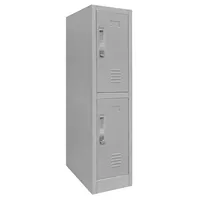 Locker de Oficina con Portacandado 2 Puerta(s) 2 Repisa(s) 50xx28 cm Gris