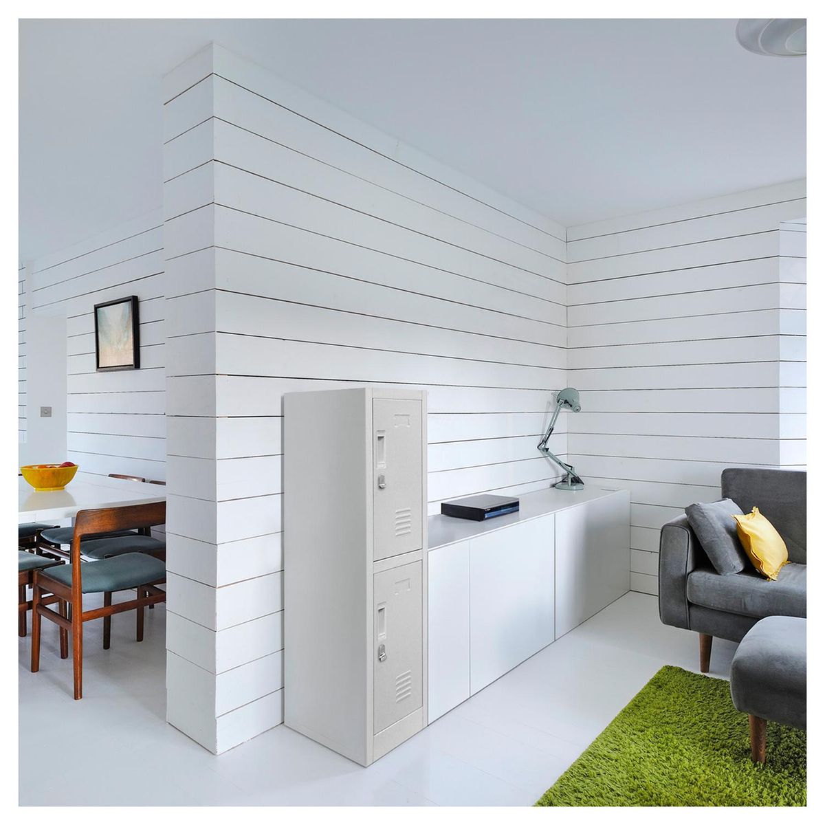 MALETEK - Locker de Oficina con Portacandado 2 Puerta(s) 2 Repisa(s) 50xx28 cm Gris