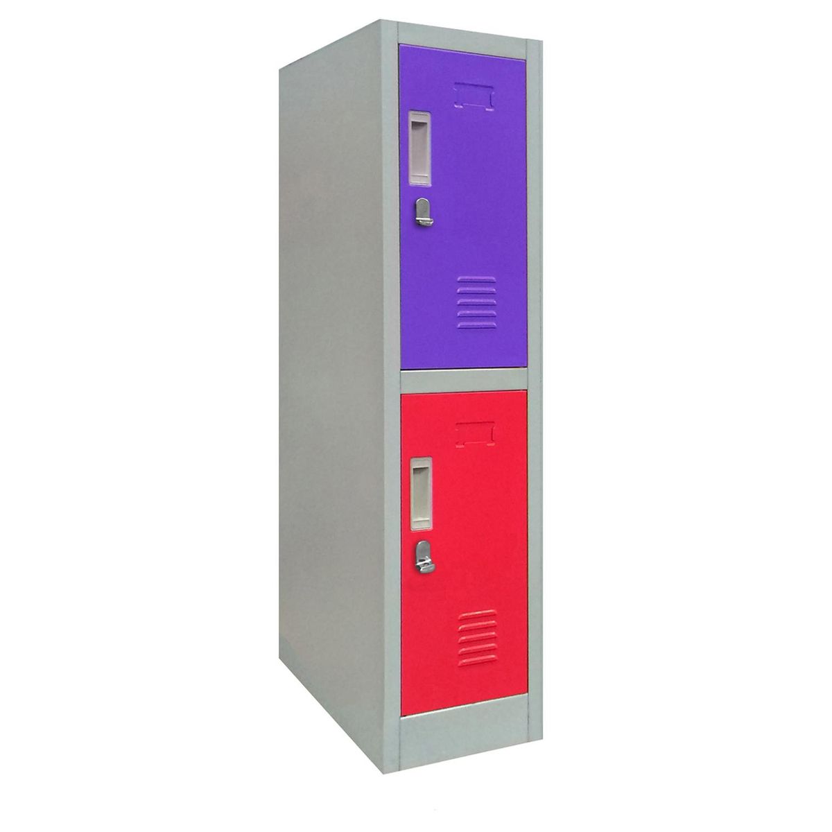 MALETEK - Locker de Oficina con Portacandado 2 Puerta(s) 2 Repisa(s) 50xx28 cm Gris