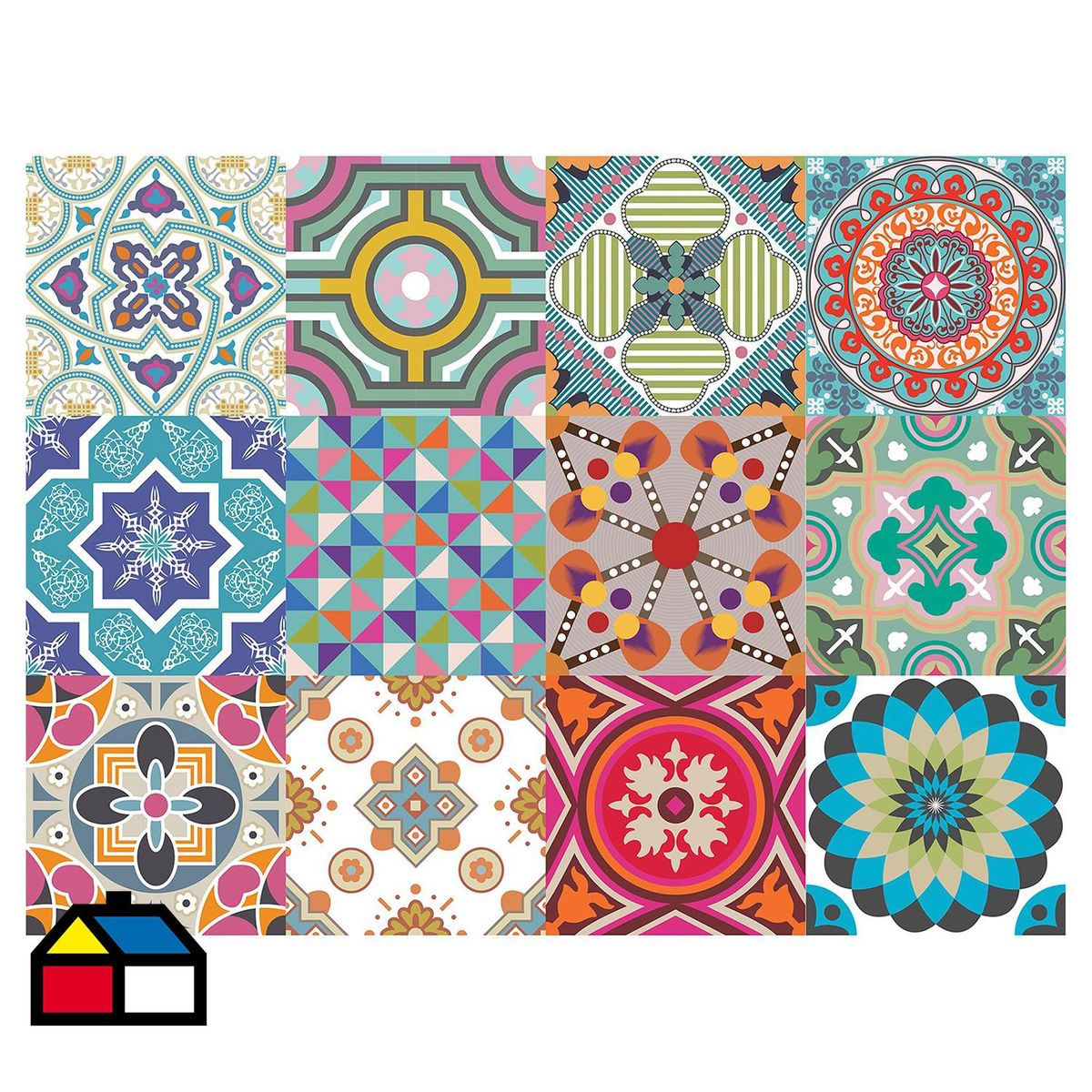 VALDECO - Sticker decorativo caleidoscopio 15x15 cm 12 unidades
