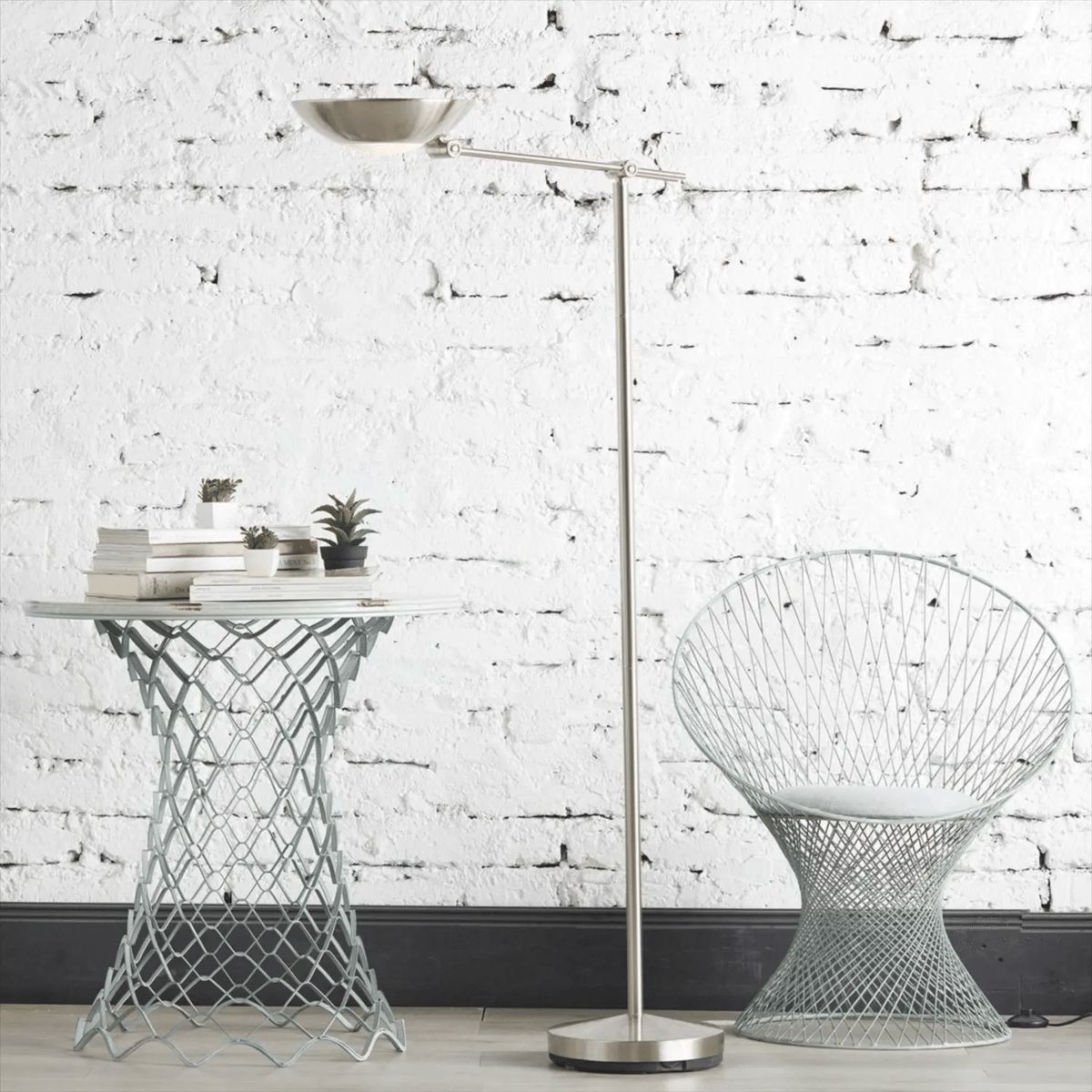 CASA BONITA - Lámpara de Pie Magda Gris 28x178 cm