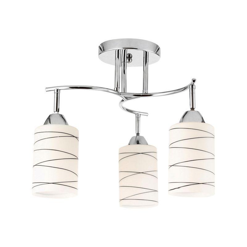 CASA BONITA - Lámpara Techo 3 Luces Metal Gris/Plata 26 cm