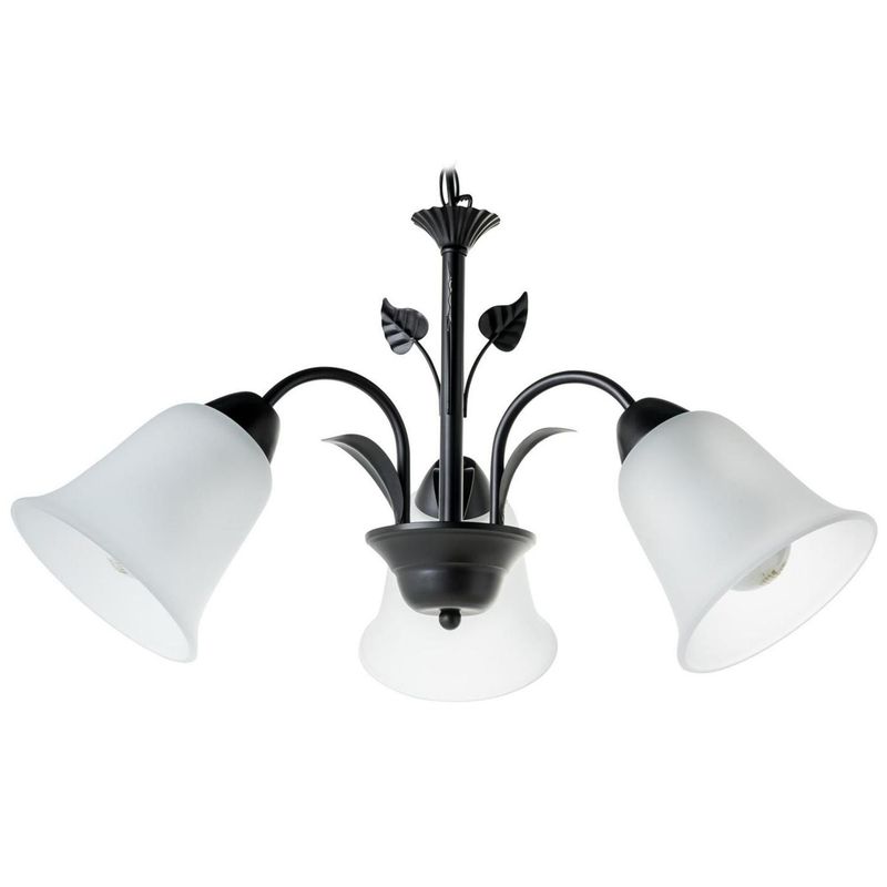 CASA BONITA - Lámpara de colgar Metal y vidrio Leaf Negro y Beige
