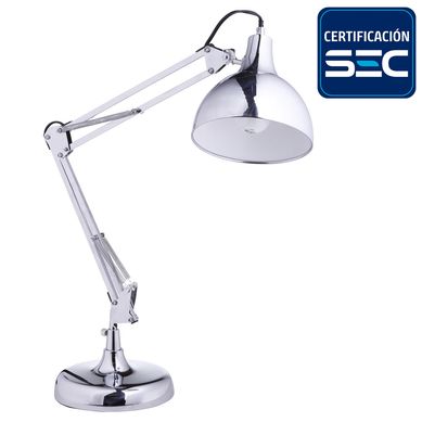 Lmpara de Escritorio angular cromo E27 11W.