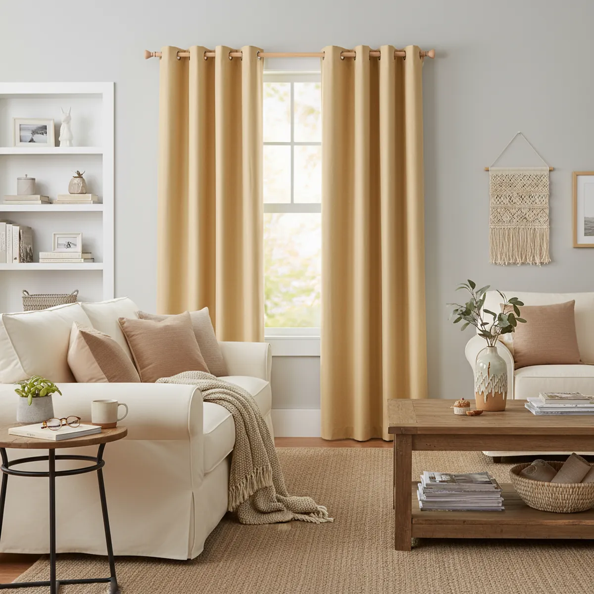 JUST HOME COLLECTION - Cortina tela 140x220cm Camil ocre