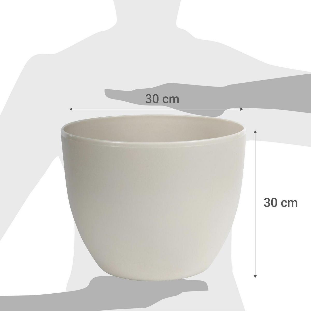 JUST HOME COLLECTION - Macetero de plástico 30 cm plata