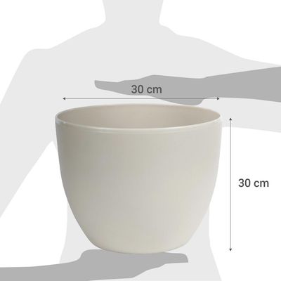 Imagen 2 del producto Macetero de plástico 30 cm plata