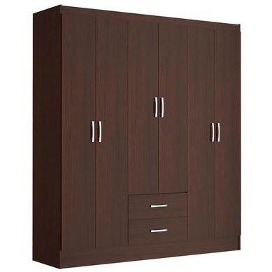 Clset 6 puertas 2 cajones 162X47X183 cm tabaco