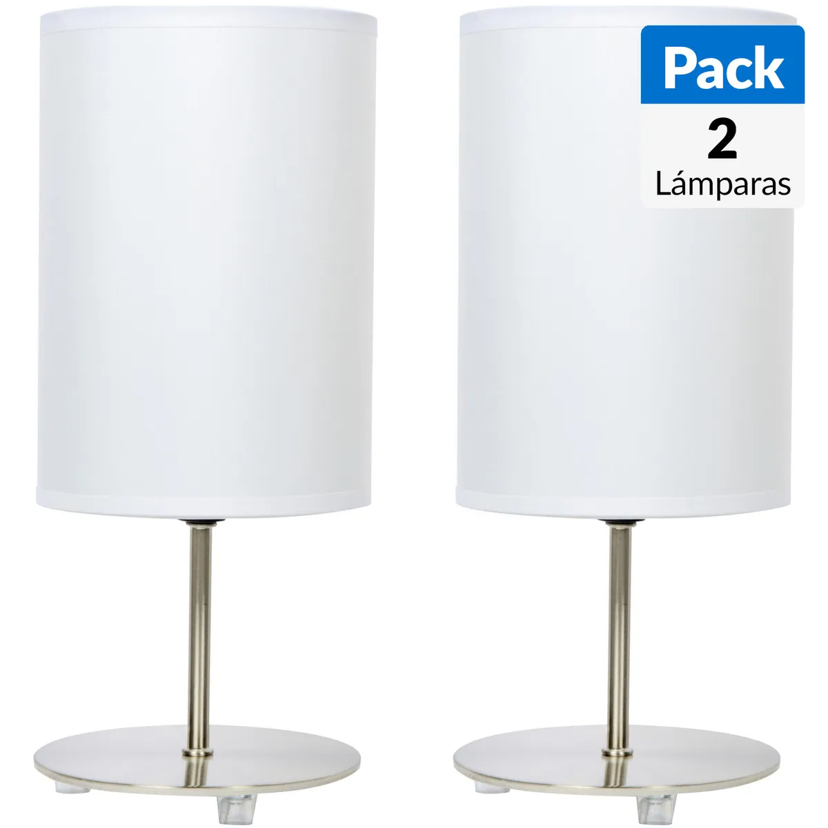 CASA BONITA - Pack de 2 Lámparas de Mesa Niza Blanco 14x32 cm