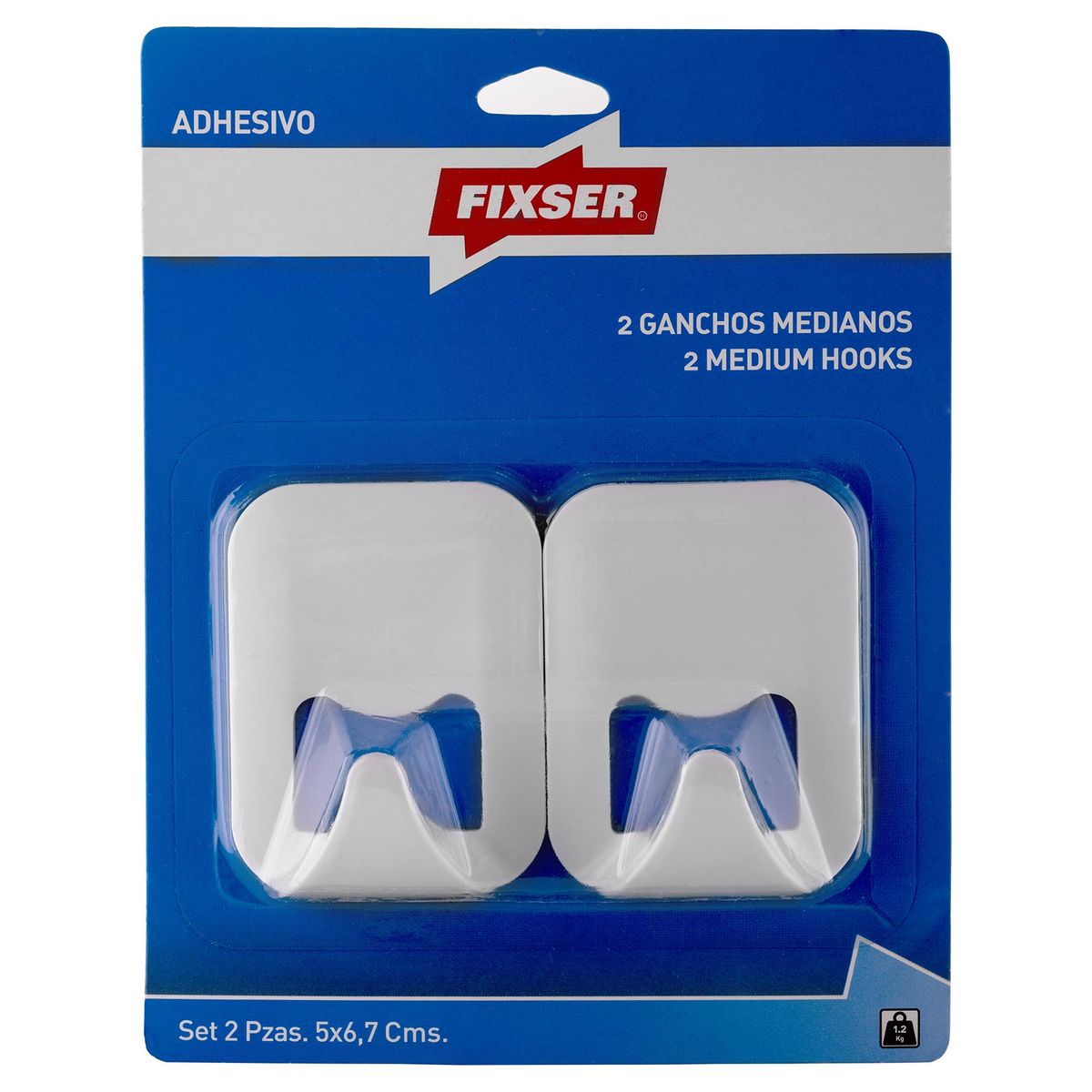 FIXSER - Ganchos medianos 2 adhes fijo