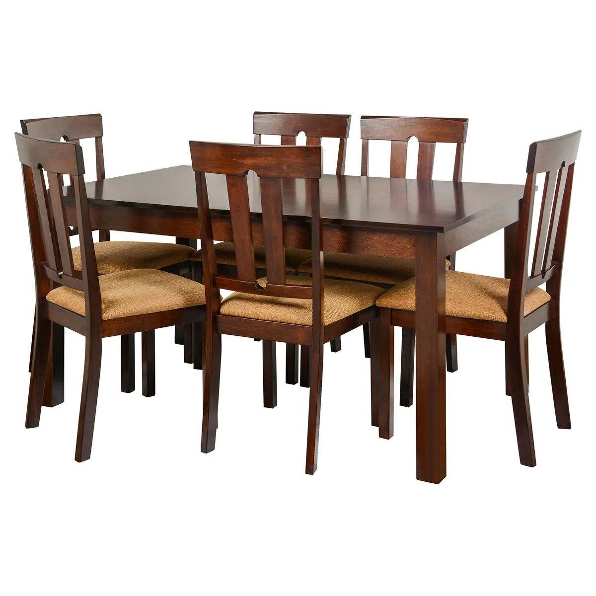 HOMY - Juego de Comedor Louis 6 Sillas Mesa Rectangular 90x94x140 cm Capuccino