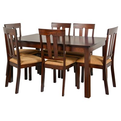 Imagen 2 del producto Juego de Comedor Louis 6 Sillas Mesa Rectangular 90x94x140 cm Café