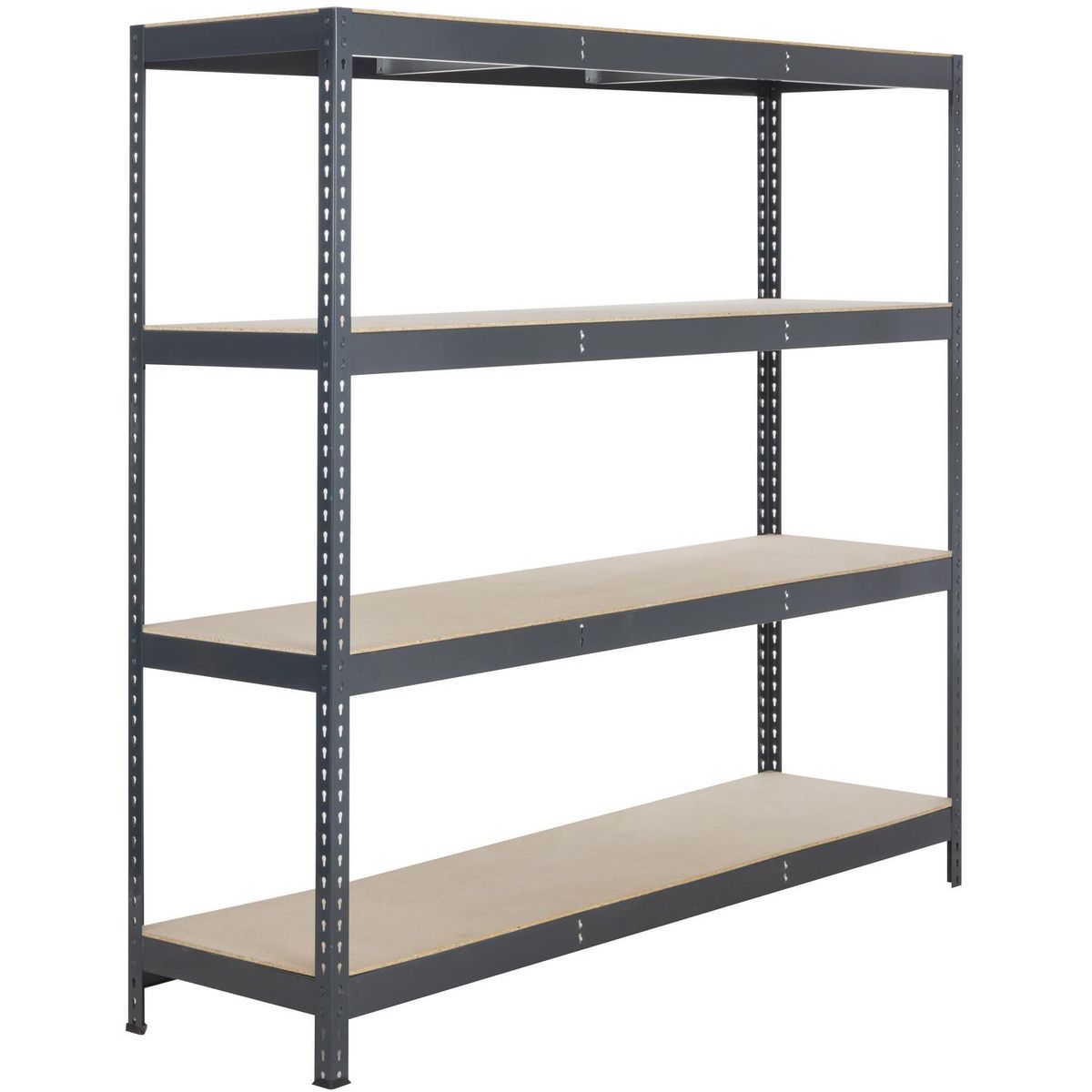 FIXSER - Estante Stocker Madera 4 Nivel(es) 210x200x60 cm Negro