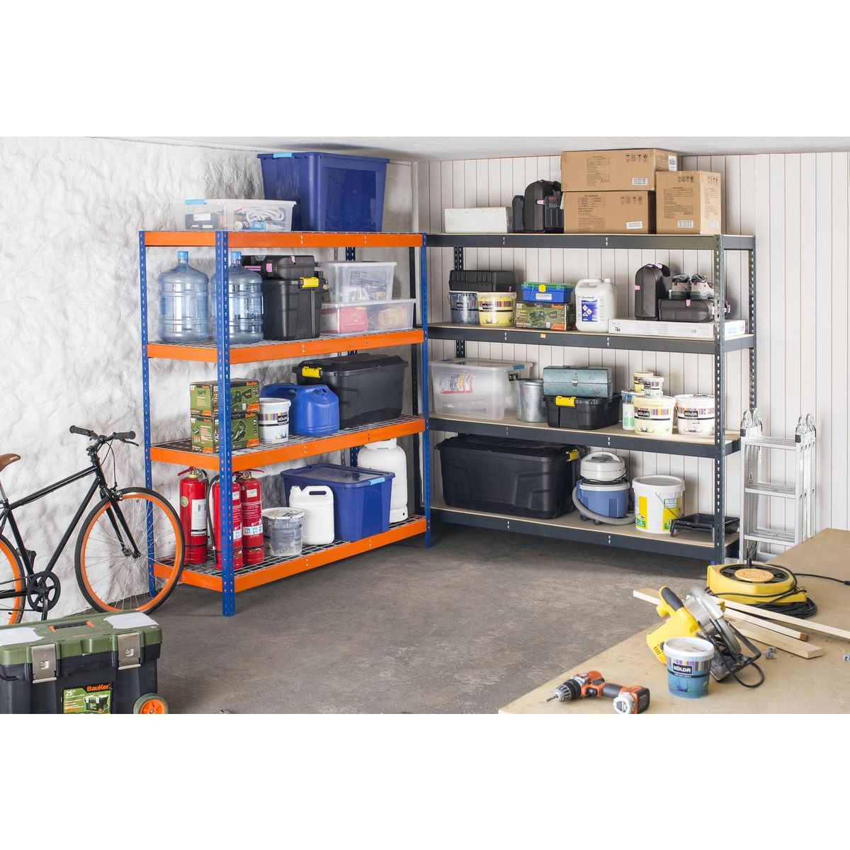 FIXSER - Estante Stocker Madera 4 Nivel(es) 210x200x60 cm Negro