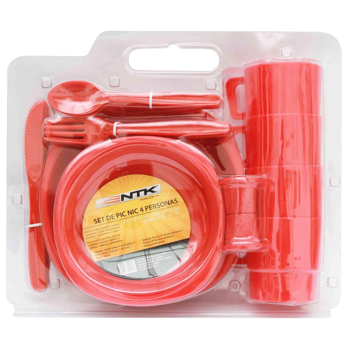 NAUTIKA - Set De Picnic 4 Personas Plástico