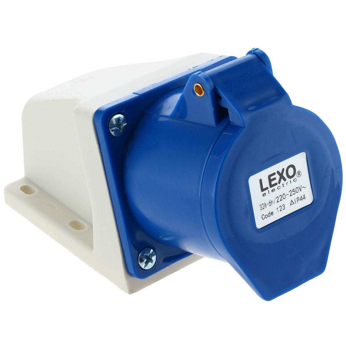 LEXO - Tomacorriente industrial sobrepuesta 32 A  2P+T 220V IP44