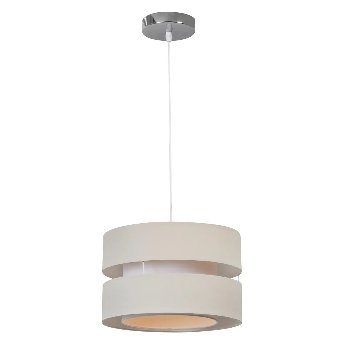 JUST HOME COLLECTION - Lámpara Colgante 1 Luz Tela Beige