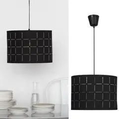 JUST HOME COLLECTION - Lámpara Colgante Tela Negro 36 cm