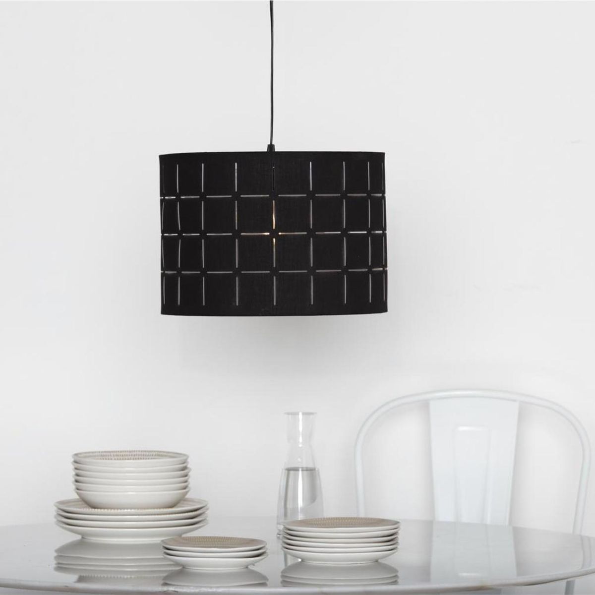 JUST HOME COLLECTION - Lámpara Colgante Tela Negro