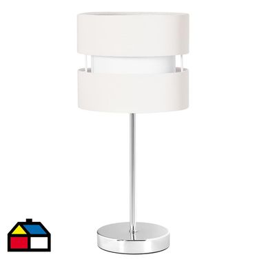 Lmpara de mesa tela 1 luz E27 beige.