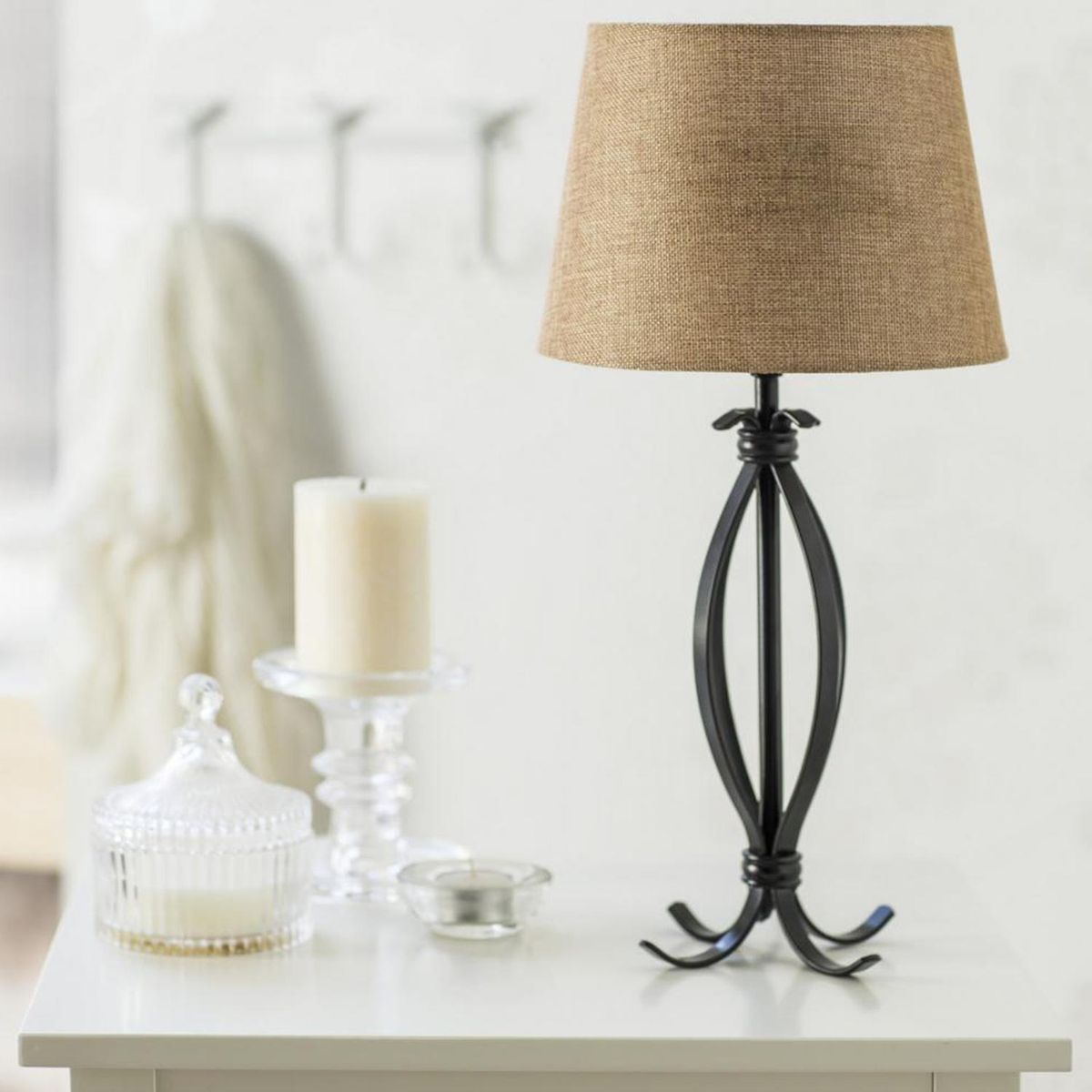 JUST HOME COLLECTION - Lámpara Mesa Helena Beige 22x43 cm