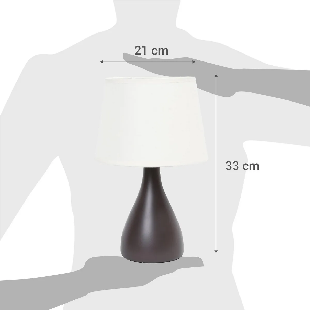 CASA BONITA - Lámpara Mesa Laura Café 21x33 cm