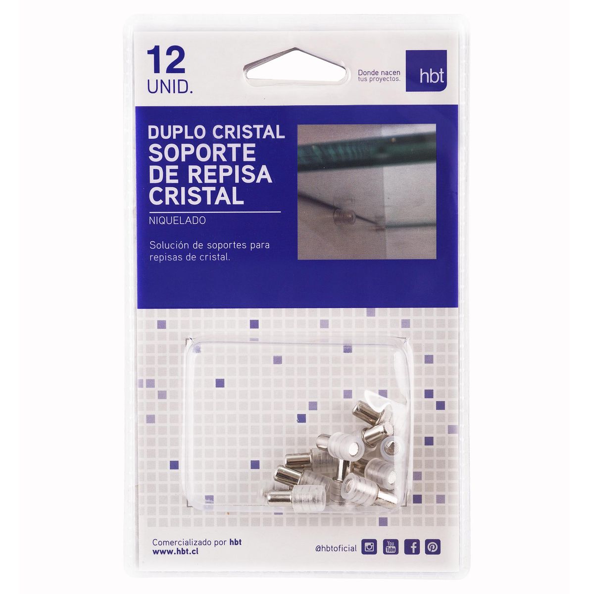 HBT - Set de soportes para repisa 12 unidades