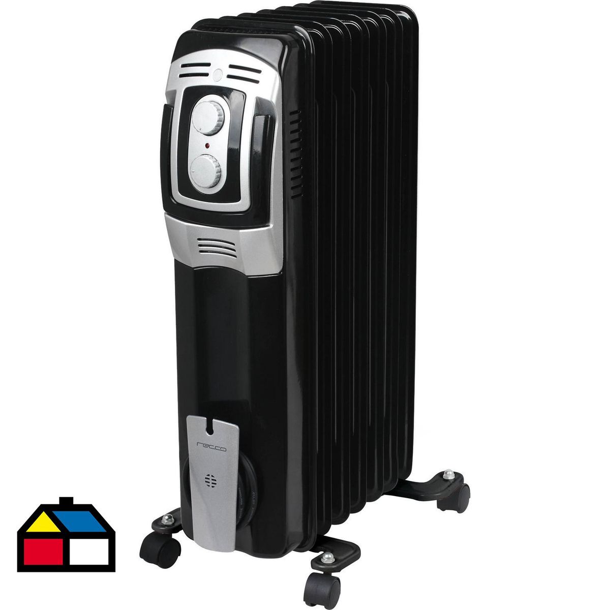 RECCO - Calefactor 200 W Oleoeléctrica Negro y gris