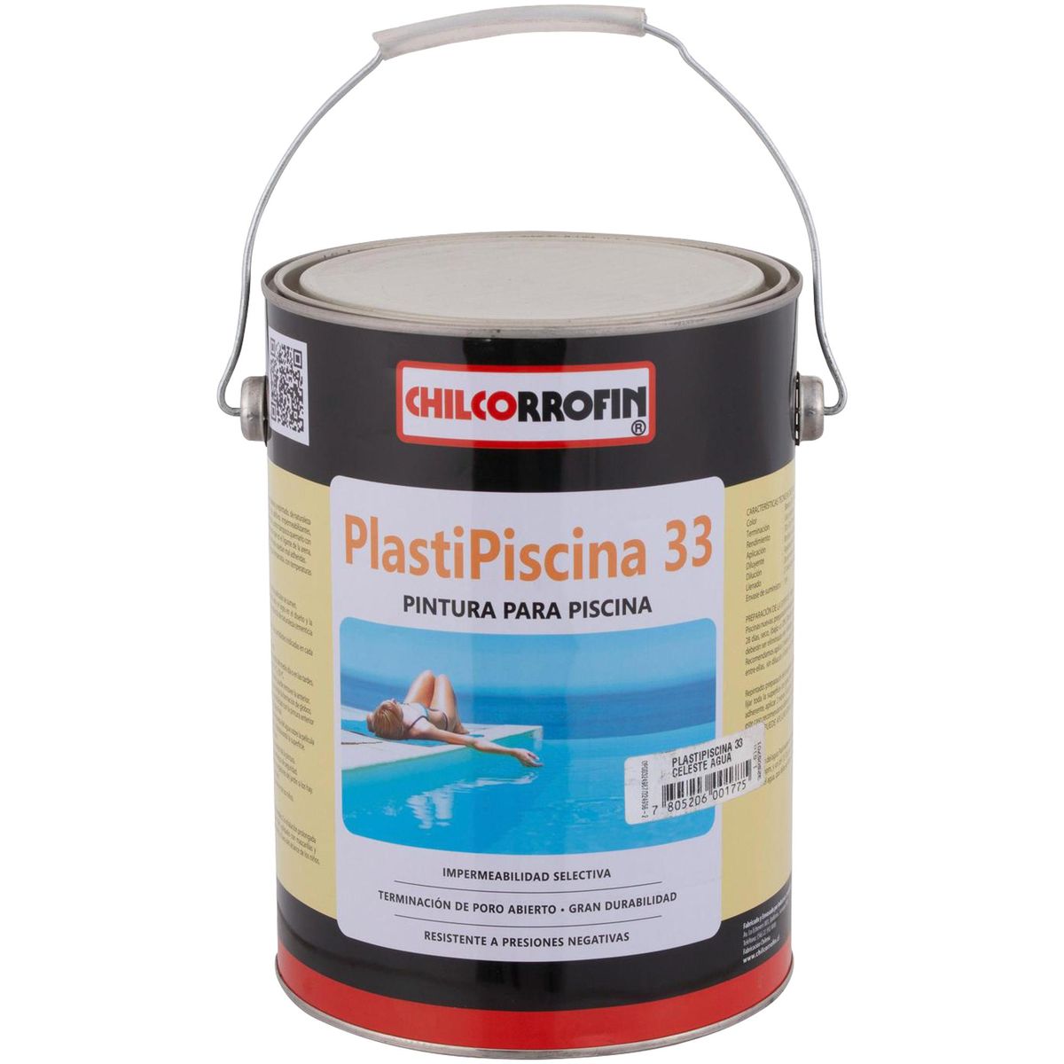 CHILCORROFIN - Plastipiscina Lata 1 galón(es) Mate Celeste Agua