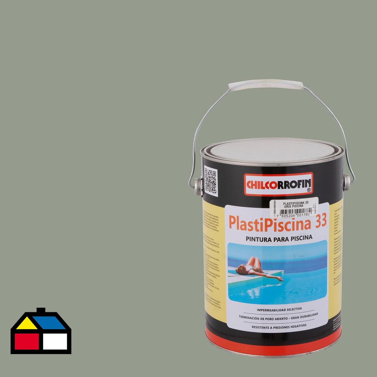 CHILCORROFIN - Plastipiscina Lata 1 galón(es) Mate Gris Piscina