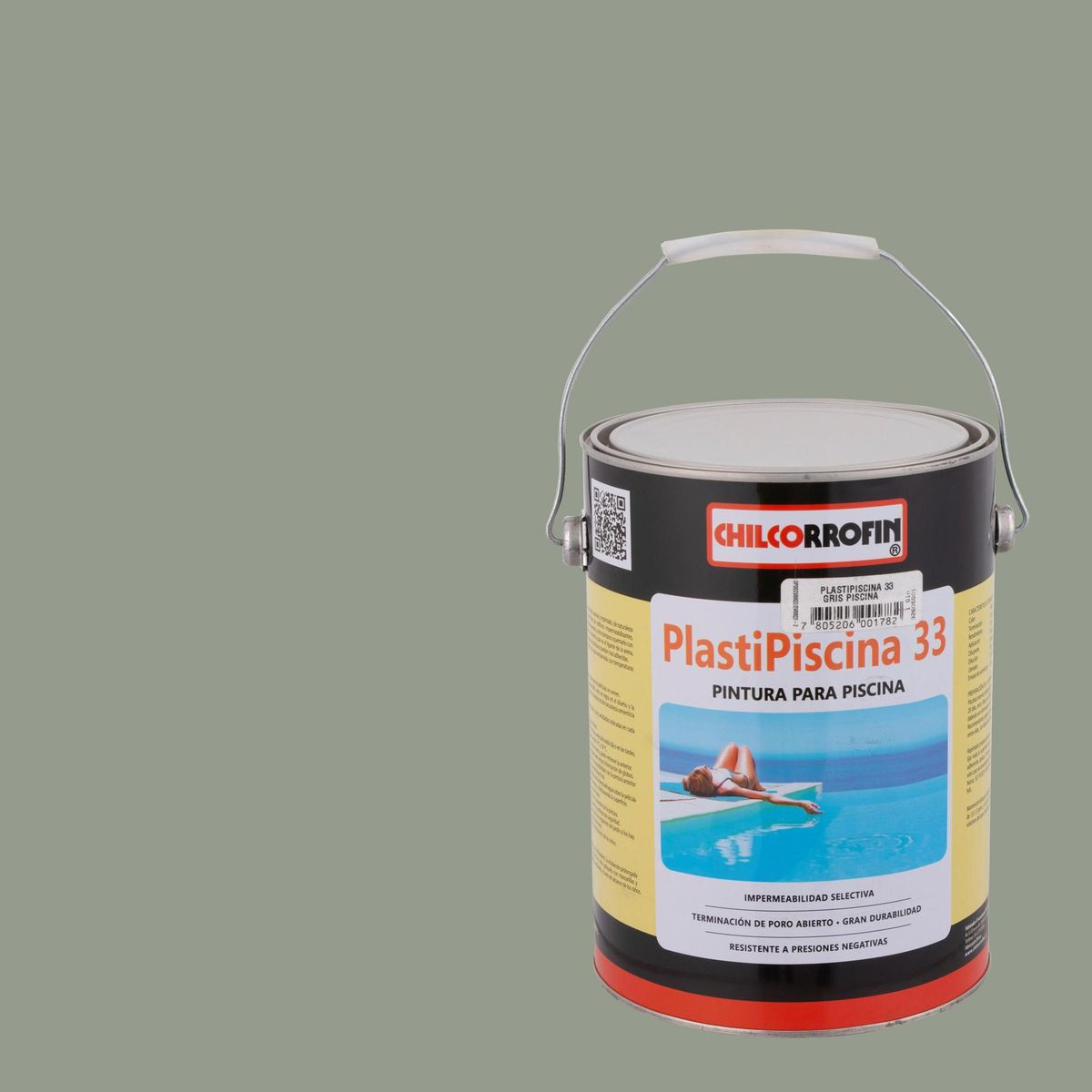 CHILCORROFIN - Plastipiscina Lata 1 galón(es) Mate Gris Piscina