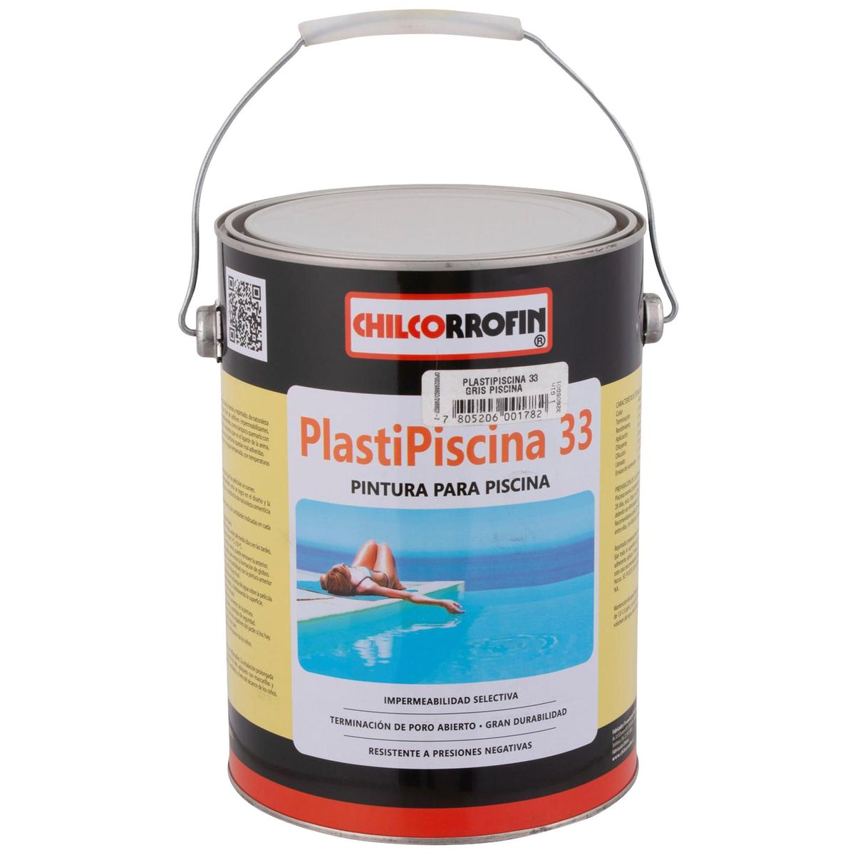 CHILCORROFIN - Plastipiscina Lata 1 galón(es) Mate Gris Piscina