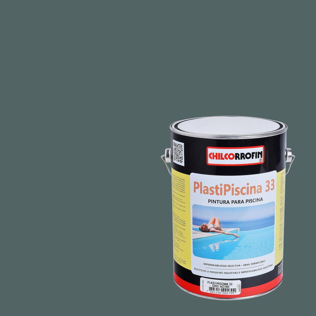 CHILCORROFIN - Plastipiscina Lata 1 galón(es) Mate Gris Acero