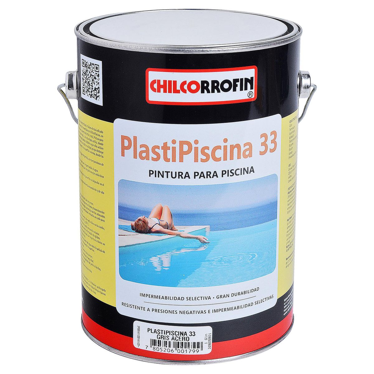 CHILCORROFIN - Plastipiscina Lata 1 galón(es) Mate Gris Acero