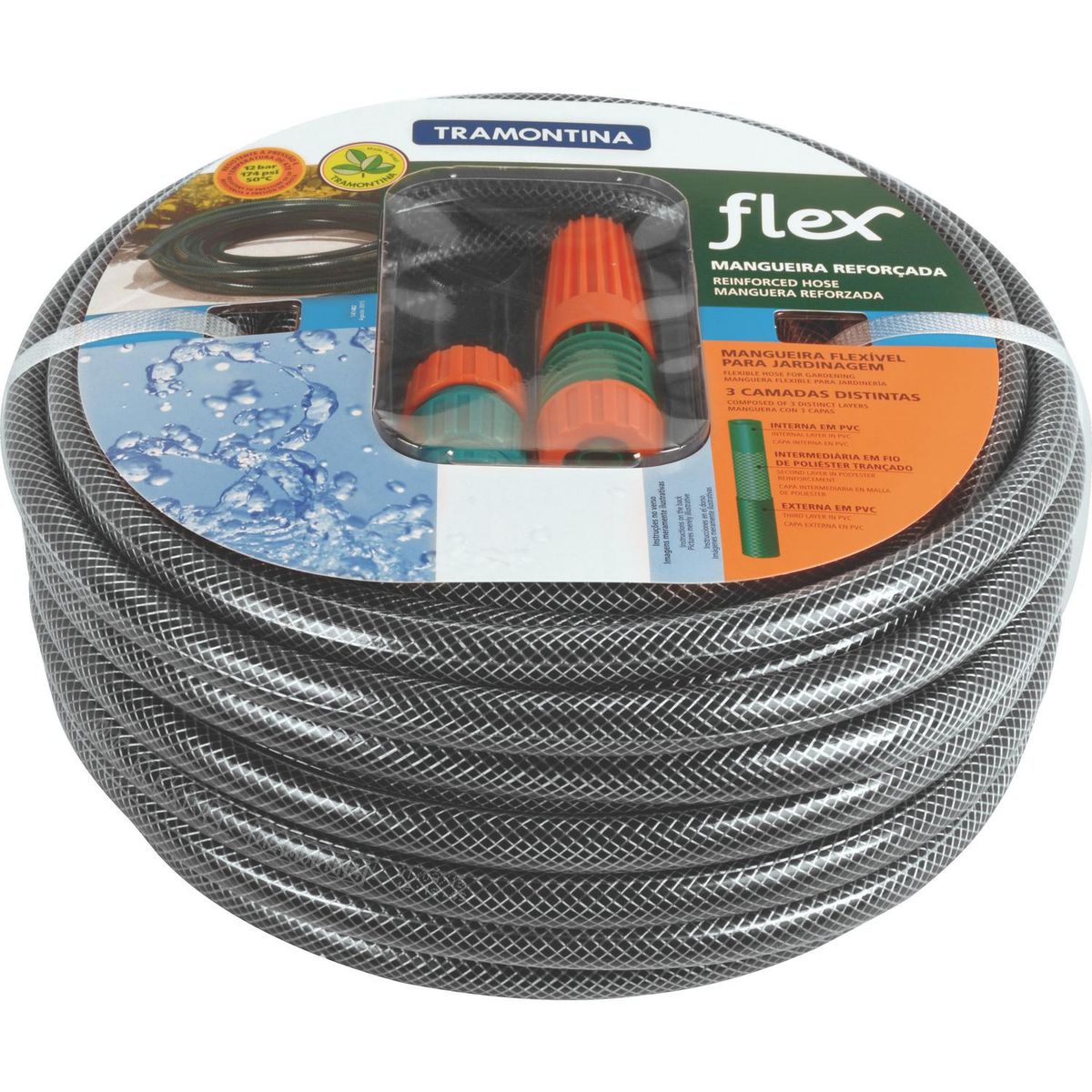 TRAMONTINA - Set de manguera 25 m verde