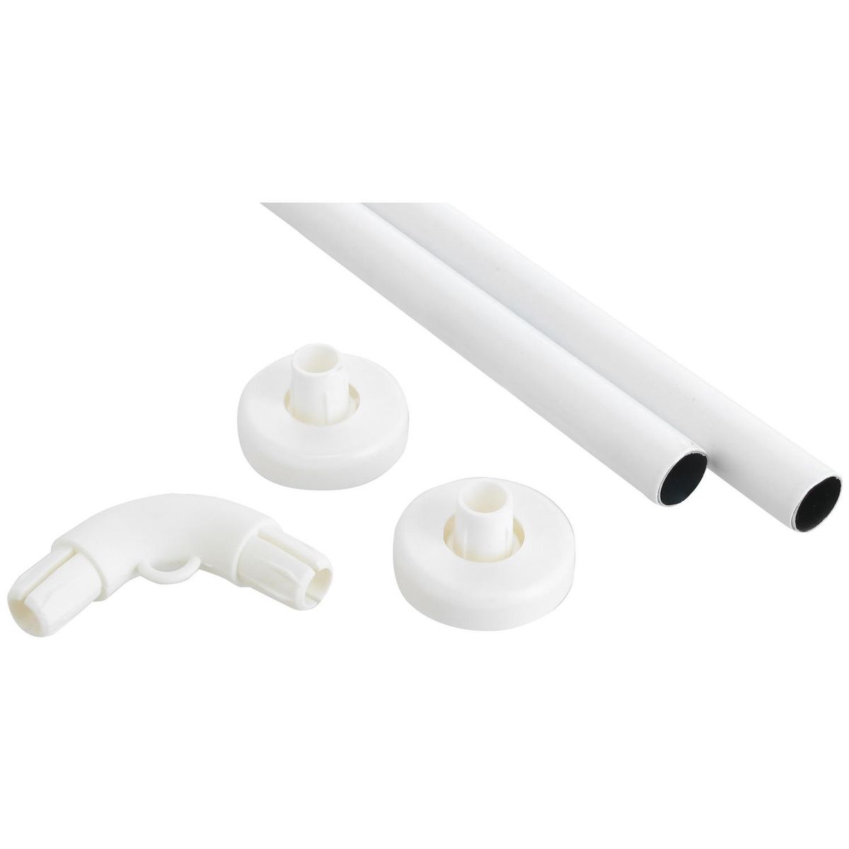 DVP - Kit de barra para cortina 5 piezas PVC