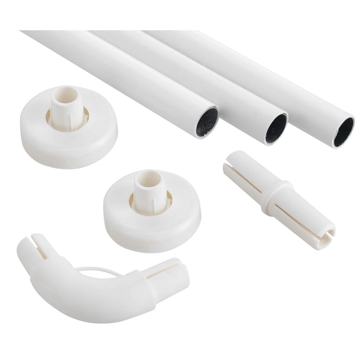 DVP - Kit de barra para cortina 7 piezas PVC