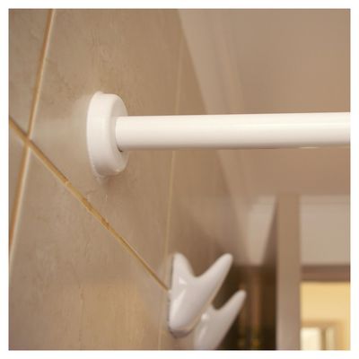 Imagen 2 del producto Set de soportes para barra de baño PVC blanco