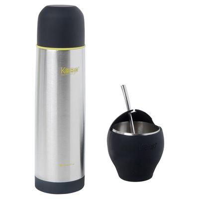 Imagen 2 del producto Set de Mate y Termo 500 ml Plateado/ Negro