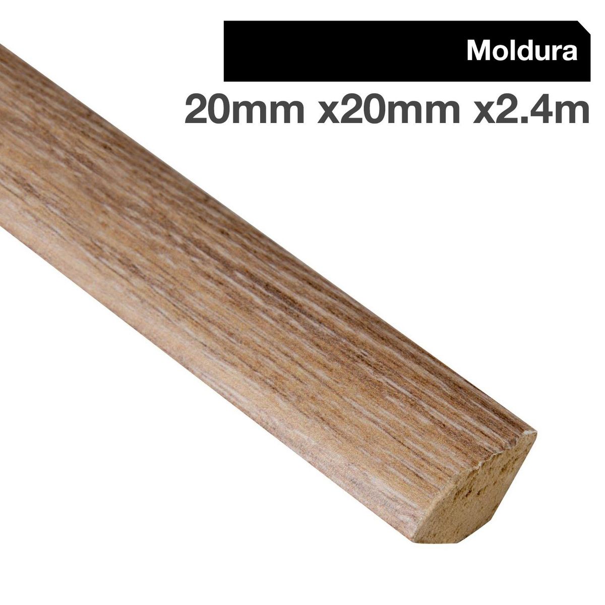 HOLZTEK - Moldura 1/4 Rodón MDF Roble 20 mm 2x240 cm