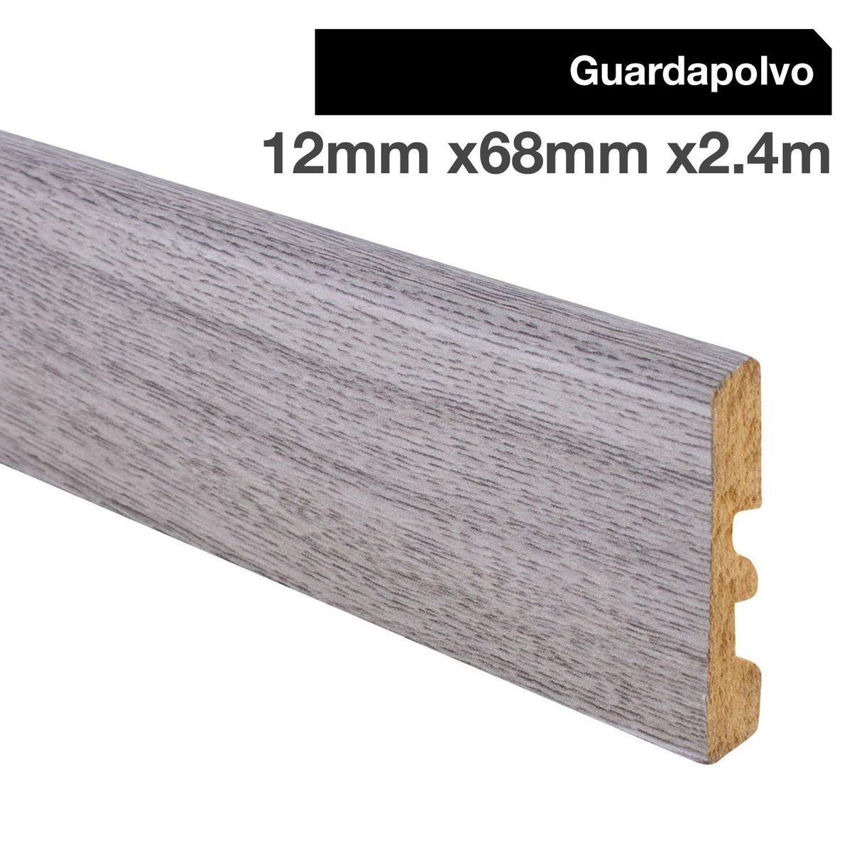 HOLZTEK - Guardapolvo MDF Ceniza 12 mm 6.8x240 cm