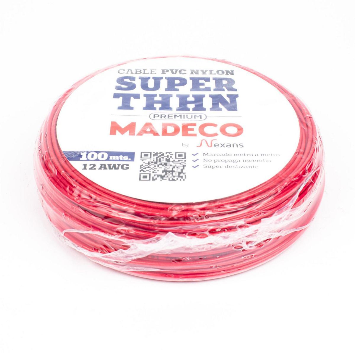 MADECO - Cable Eléctrico Premium THHN 1x12AWG/4MM2 Rojo 100 metro(s) 