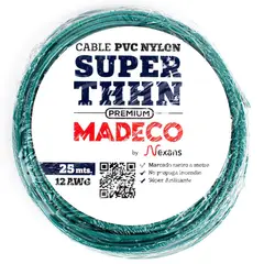 MADECO - Cable Eléctrico Premium THHN 1x12AWG/4MM2 25 metro(s) Verde