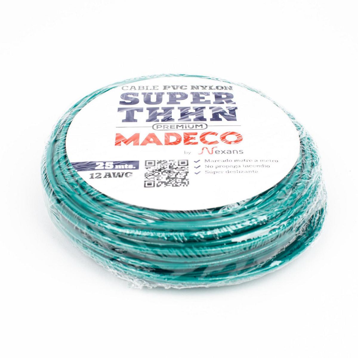 MADECO - Cable Eléctrico Premium THHN 1x12AWG/4MM2 Verde 25 metro(s) 