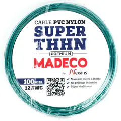 MADECO - Cable Eléctrico Premium THHN 1x12AWG/4MM2 100 metro(s) Verde